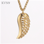Angel Wing Pendant Necklace Punk Rock Gold Plated Jewelry Stainless Steel Antique Necklace S371/S372