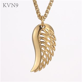Angel Wing Pendant Necklace Punk Rock Gold Plated Jewelry Stainless Steel Antique Necklace S371/S372