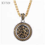 Vintage Round Medal Pendant Religious Nice Design Gold Plated Jewelry Stainless Steel Necklace S377/S378