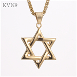 Star Of David Pendant Necklace Antique Hexagram Gold Plated Jewelry Stainless Steel Jewish Star Magen David Necklace S379/S380