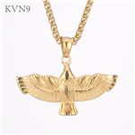 Punk Hawk Pendant Gold Plated Animal Jewelry Stainless Steel Eagle Necklace S387/S388