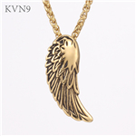 Angel Wing Pendant Necklace Punk Rock Gold Plated Jewelry Stainless Steel Antique Necklace S389/S390