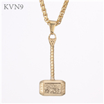 Thor's Hammer Pendant Gold Plated New Trendy Jewelry Stainless Steel Norse Mythology Necklace S403/S404