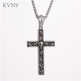 Vintage Cross Necklace Men Stainless steel Jewelry Vintage Skull Cross Pendant & Necklace S411