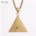 Eye of Providence Pendant Gold Plated Religious Jewelry Stainless steel All-seeing Eye Necklace S412