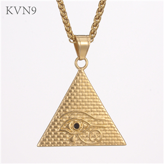Eye of Providence Pendant Gold Plated Religious Jewelry Stainless steel All-seeing Eye Necklace S412