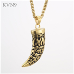Wolf Tooth Pendant Necklace Trendy Gold Plated Jewelry Stainless Steel Animal Tooth Necklace S418