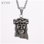 Jesus Head Pendant Necklace Women Men Christian Jewelry Vintage Stainless Steel Necklace S428