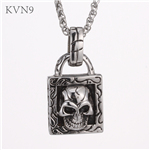 Vintage Skull Lock Pendant New Design Jewelry Stainless Steel Skeleton Necklace S434