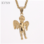Little Angel Pendant Necklace Trendy Gold Plated Jewelry Stainless Steel Angel Baby Necklace S450