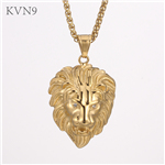 Lion Head Pendant Gold Plated New Trendy Jewelry Stainless Steel Animal Pendant & Necklace S451