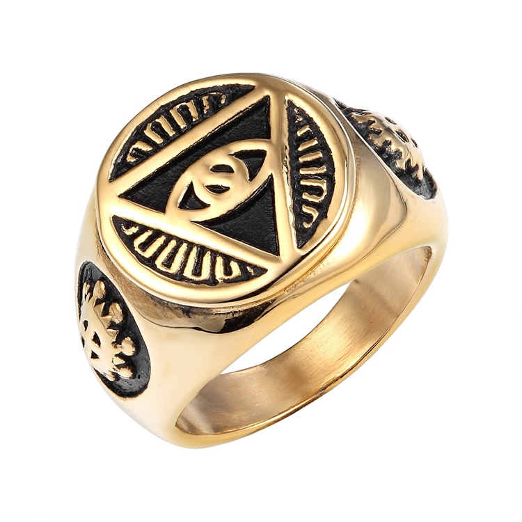 Triangle Ring Men Christian Jewelry Vintage Stainless Steel Ring