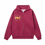 Fashion Music Hip pop Popular Culture Spider Purple Men's Zippered Hoodies