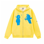 Fashion Music Hip pop Popular Culture Love Yellow Men's Zippered Hoodies